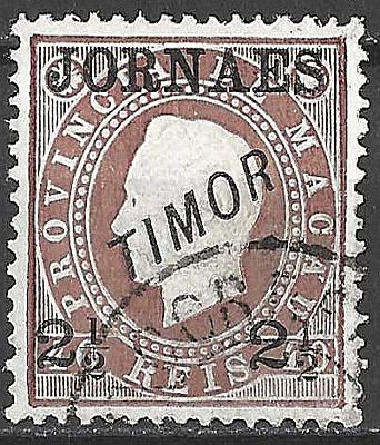 Macau 1892-1893 D. Luís I. Fita direita. Com sobretaxa Jornaes 2 1 /2 s/ 40r. Castanho. Macau 