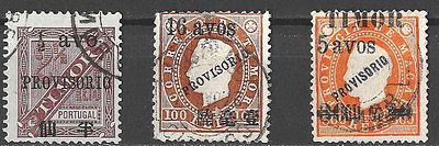 Timor 1894 D. Luís I fita direita e D. Carlos I, com sobrecarga "PROVISORIO» e sobretaxa. 