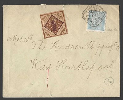 Rara Carta de 1895 de Lisboa para Inglaterra com Selo D. Carlos I e Rara Vinheta do Centen&aacute;rio 