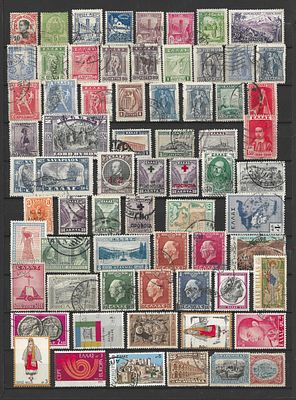 Gr&eacute;cia – S&eacute;culo XX – Comemora&ccedil;&otilde;es, Mitologia e Cultura. Cole&ccedil;&atilde;o composta por selos circulados e 