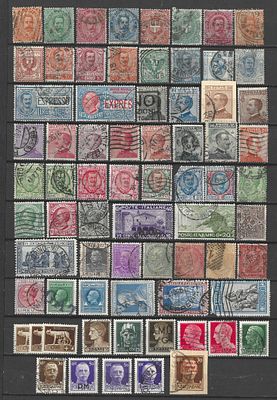 Lote Filat&eacute;lico It&aacute;lia – +100 Selos Diversos (Reino, Fascismo, Rep&uacute;blica, A&eacute;reos e Comemorativos). 