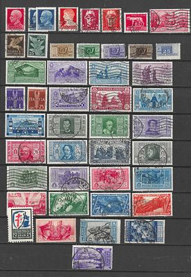 Selos da It&aacute;lia, com foco em tem&aacute;ticas hist&oacute;ricas, militares e propagand&iacute;sticas. 
Diversos 