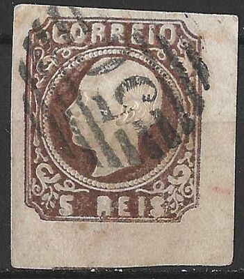 Portugal 1862-1864 D. Lu&iacute;s I 5r Carimbo 50 Ponta Delgada.
Cancelado. Portugal 1862-1864 D. Lu&iacute;s 