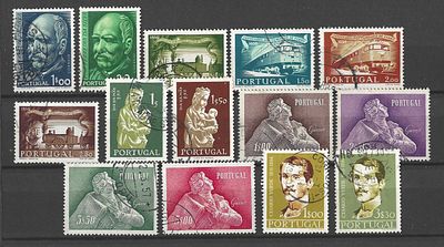Portugal 1956-1957 Anos completos em usados.. 
Circulados. 
• Cabe ao licitante verificar 