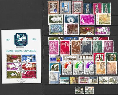 Portugal selos do ano de 1974 usados. 
• Cabe ao licitante verificar cuidadosamente as imagens 