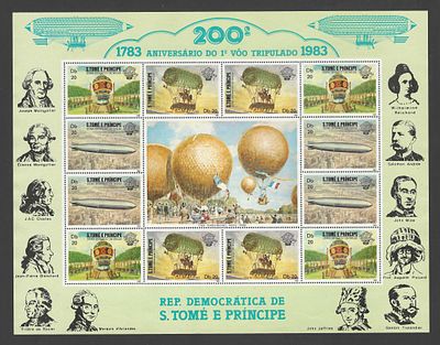 S&atilde;o Tom&eacute; e Pr&iacute;ncipe 1983 200&ordm; Anivers&aacute;rio do 1&ordm; Voo Tripulado. 
Novo sem marca de charneira com 