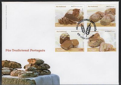 Portugal 2010 Sobrescrito 1&ordf; Dia com Selo (FDC) P&atilde;o Tradicional Portugu&ecirc;s . Portugal 2010 