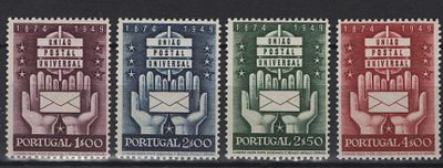 Portugal 1949 75&ordm; Anivers&aacute;rio da Uni&atilde;o Postal Universal. 
Novo com marca de Charneira com goma. 