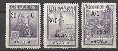 Angola 1925 Monumento ao Marqu&ecirc;s de Pombal MULTA. 
Novo com marca charneira com goma.