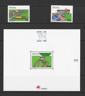 Portugal 1993 Congresso Ferrovi&aacute;rio Mundial S&eacute;rie completa. 
Novo sem marca de charneira com goma.