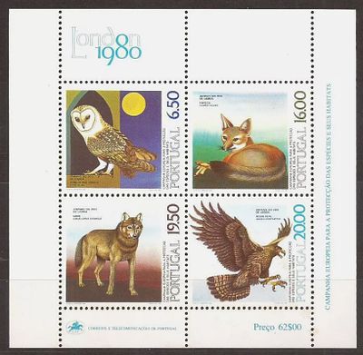 Portugal 1980 Animais do Zoo de Lisboa. 
Novo sem marca de charneira com goma. 
Cabe ao 