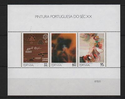 Portugal 1990 Bloco Pintura Portuguesa do s&eacute;c. XX (5&ordm; grupo). 
Novo sem marca de charneira com 