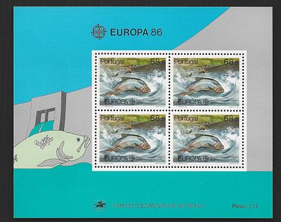 Portugal 1986 Europa Cept Prote&ccedil;&atilde;o da Natureza. 
Novo sem marca de charneira com goma. 
Cabe 