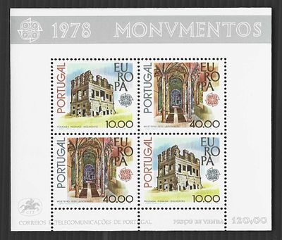 Portugal 1978 Europa CEPT – Monumentos. 
Novo sem marca de charneira com goma. 
Cabe ao 