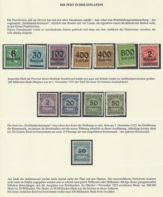 Alemanha – S&eacute;rie Completa de Selos da Hiperinfla&ccedil;&atilde;o (1923) – “Strohdeckelmuster”. Conjunto 