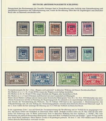 Schleswig 1920 – S&eacute;rie Completa dos Selos do Plebiscito da 1. ZONA em Coroa Dinamarquesa. Conjunt 