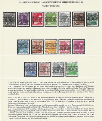Alemanha 1948 – Ocupa&ccedil;&atilde;o Aliada (Zonas Americana e Brit&acirc;nica) – S&eacute;rie da Reforma Monet&aacute;ria com 