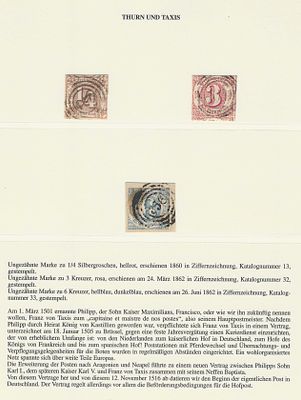 Thurn und Taxis – Selos Cl&aacute;ssicos do Servi&ccedil;o Postal Pr&iacute;ncipe-Eleitoral (1860–1862). Conjunto de 
