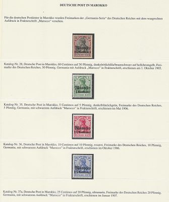 Deutsche Post in Marokko – Selos da S&eacute;rie "Germania" com Sobrecarga Colonial (1905–1907). Esta 