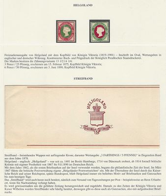 Helgoland – Selos Anglo-Germ&acirc;nicos com Ef&iacute;gie da Rainha Vit&oacute;ria & Faixa Postal “Streifband” 