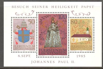 Liechtenstein 1985 – Visita do Papa Jo&atilde;o Paulo II – Emiss&atilde;o Comemorativa. 
Cabe ao licitante 