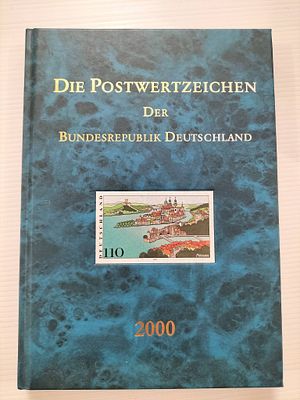 Rep&uacute;blica Federal da Alemanha 2000 Livro anual de capa dura - Os selos postais de 2000. 
Livro 