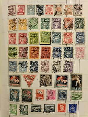 Lote de Selos Antigos da Let&oacute;nia (1918–1940) – Primeira Rep&uacute;blica – Latvija / Latvijas Pasts. Lot 