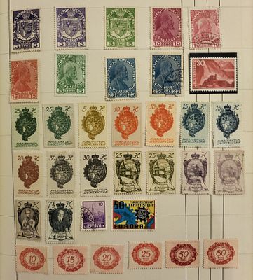 Lote de Selos do Principado do Liechtenstein – Emiss&otilde;es Cl&aacute;ssicas e Modernas – F&uuml;rstentum 