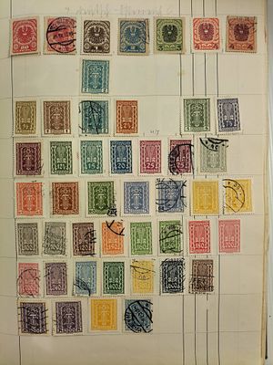 &Aacute;ustria & Deutsch&ouml;sterreich 1916–1922 – S&eacute;rie Coroa Imperial, Infla&ccedil;&atilde;o em Kronen e Parlamento – 