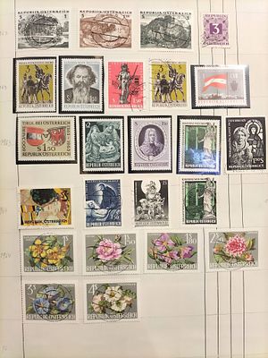 Cole&ccedil;&atilde;o de Selos da &Aacute;ustria (Imp&eacute;rio e Rep&uacute;blica) 1850–1970 – Usados e Novos. Lote composto por 