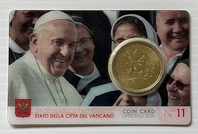 CoinCard N&ordm;11 Vaticano - Moeda de 0.50 Euro - Ano 2020 
Cabe ao licitante verificar 