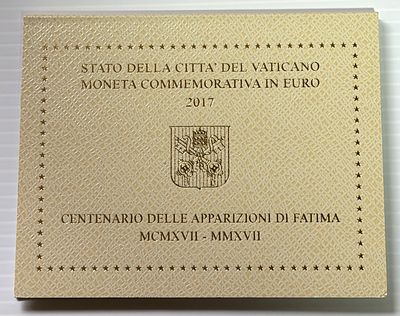 2 Euros Vaticano - Cent. Apari&ccedil;&otilde;es de F&aacute;tima - Ano 2017. Cabe ao licitante verificar 