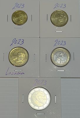 Lote C/ 5 Moedas da Cro&aacute;cia. Moedas Circuladas. 
Cabe ao licitante verificar cuidadosamente as 