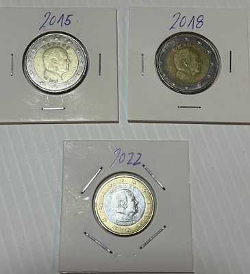 Lote C/ 3 Moedas do M&oacute;naco. Moedas Circuladas. 
Cabe ao licitante verificar cuidadosamente as 