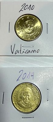 Lote C/ 2 Moedas do Vaticano. Moedas Circuladas. 
Cabe ao licitante verificar cuidadosamente as 