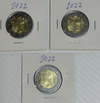 Lote C/3 Moedas de Andorra. Moedas Circuladas. 
Cabe ao licitante verificar cuidadosamente as 
