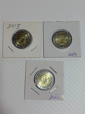 Lote C/ 3 Moedas do M&oacute;naco. Moedas Circuladas. 
Cabe ao licitante verificar cuidadosamente as 