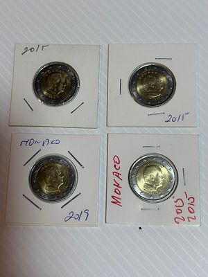 Lote C/ 4 Moedas do M&oacute;naco. Moedas Circuladas. 
Cabe ao licitante verificar cuidadosamente as 