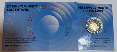 2 Euros PROOF Portugal - Ano 2025 - Desenvolvimento Sustent&aacute;vel. NOVO. 
Cabe ao licitante 