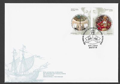 Portugal 2021 – FDC 500 Anos da Chegada de Fern&atilde;o de Magalh&atilde;es &agrave;s Filipinas – S&eacute;rie Completa – 