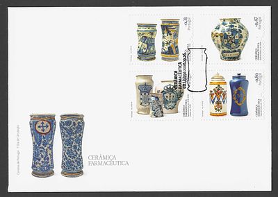 Portugal 2008 – FDC “Cer&acirc;mica Farmac&ecirc;utica” – S&eacute;rie Completa – Carimbo de 1.&ordm; Dia – Tem&aacute;tica 