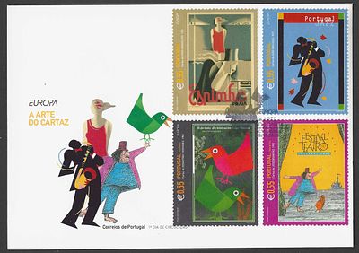 Portugal 2000 – FDC “Europa – A Arte do Cartaz” – S&eacute;rie Completa – Carimbo de 1.&ordm; Dia – 