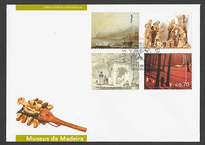 Portugal 2003 – FDC “Museus da Madeira” – S&eacute;rie Completa – Carimbo de 1.&ordm; Dia. Envelope de 