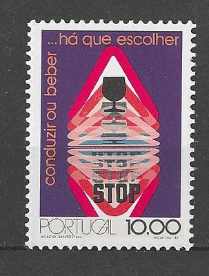 Portugal 1982 Campanha contra o Alcoolismo na Estrada. 
Novo sem marca de charneira com goma. 
