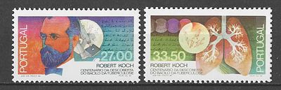 Portugal 1982 Centen&aacute;rio da Descoberta do Bacilo da
Tuberculose por Robert Koch. 1882/1982. Portu 