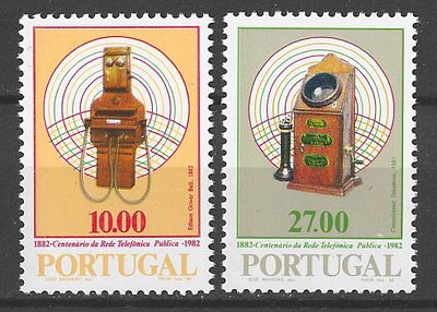 Portugal 1982 1&ordm; Centen&aacute;rio da Inaugura&ccedil;&atilde;o da
Rede Telef&oacute;nica P&uacute;blica em Portugal. Portugal 1982 