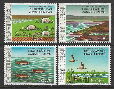 Portugal 1976 &Aacute;gua - Prote&ccedil;&atilde;o das Zonas H&uacute;midas
(Ciclo de Recursos Naturais). Portugal 1976 &Aacute;gua 