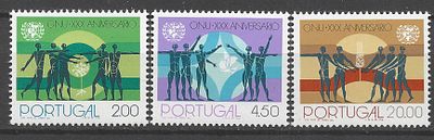 Portugal 1975 30&ordm; Anivers&aacute;rio das Na&ccedil;&otilde;es Unidas. 
Novo sem marca de charneira com goma. 
Cabe 