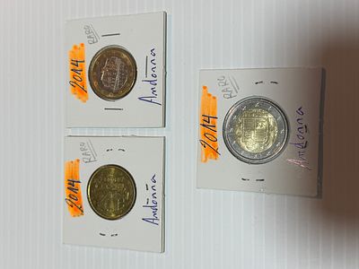 Lote C/ 3 Moedas de Andorra. Moedas Circuladas