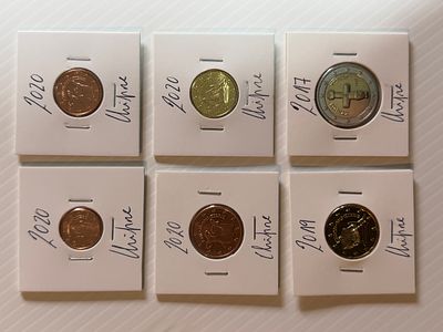 Lote C/ 6 Moedas do Chipre. Moedas UNC